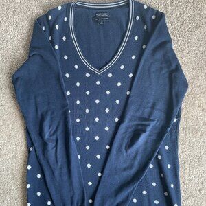 Tommy Hilfiger Polka-Dot V-neck Sweater Women Small